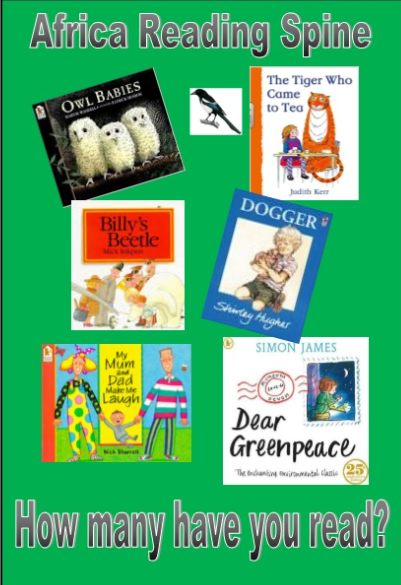 Owl Babies, The Tiger Who Came to Tea, Billy's Beetle, Dogger, My Mum and Dad  Make me Laugh, Dear Greenpeace