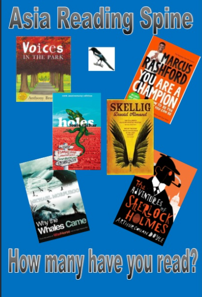 Voices in the Park, Marcus Rashford You are a Champion, Holes, Skellig, Why the Whales Came, The Adventures of Sherlock Holmes