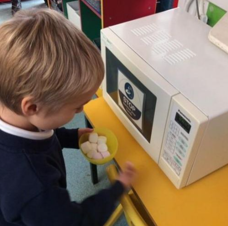 Child with cooking ingredients 