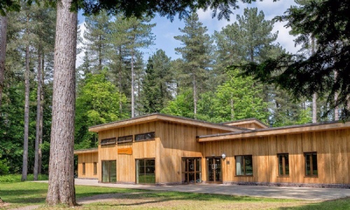 Thorpe Woodlands residential building set in the trees